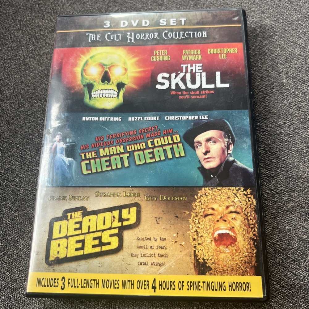 Cult Horror Collection 3 DVD Set - The Skull The Man Who Cheat Death Deadly Bees